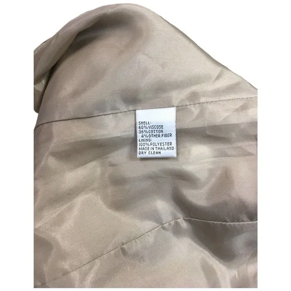 Vintage Talbots Blazer Lined Pockets Notched Collar Career Womens Tan 14 - Picture 5 of 10